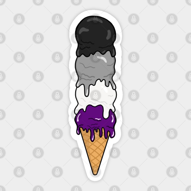 Ace Flag Melting Ice Cream Cone Sticker by bloomingviolets